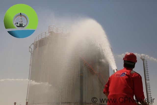 برگزاری مانور ارزیابی سطح آمادگی اطفای آتش مخازن ذخیره نفت در نفت و گاز مسجدسلیمان