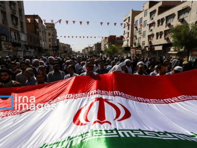 تشییع پیکر هفت شهید حملات رژیم صهیونیستی در اهواز +ویدئو